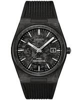 Tissot Men's Swiss Automatic Prx Powermatic 80 Black Rubber Strap Watch 40mm