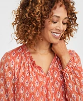 Jm Collection Women's Printed Blouse, Exclusively at Macy's