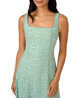 Adrianna Papell Women's Sequin Boucle Square-Neck Dress