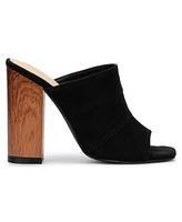 New York & Company Women's Lacinda Faux Suede Slide Heeled Sandal