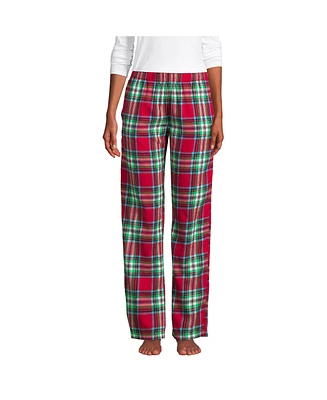 Lands' End Women's Tall Print Flannel Pajama Pants
