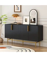 Slickblue Modern Elegant 4-Door Sideboard Buffet Cabinet for Dining Room, Living Room, Bedroom, and Hallway