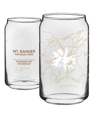 Narbo The Can Mt. Rainier Map Everyday Glassware, Set of 2