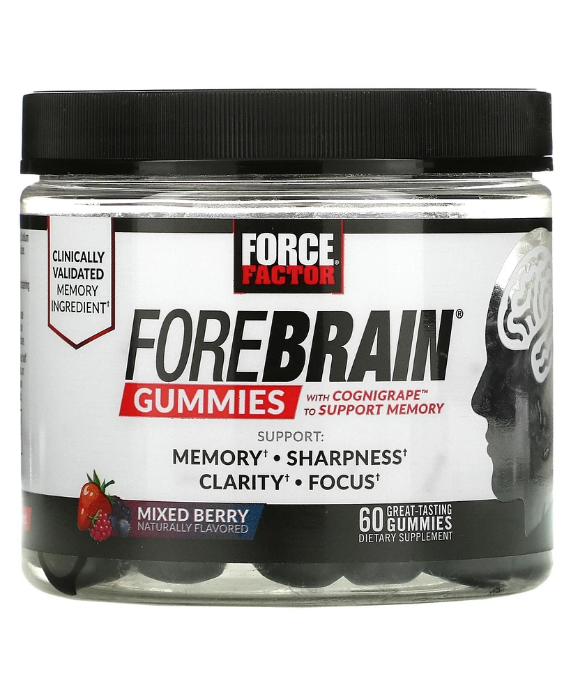 Force Factor Forebrain Gummies Memory Support Mixed Berry