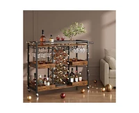 gaomon Bar Cart,3 Tier Bar Carts for The Home, Home Bar & Serving Carts, Rolling Bar Cart with Wheels