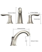 gaomon Bathroom Sink Faucet, Faucet for Bathroom Sink, Widespread Brushed Nickel Bathroom Faucet 3 Hole