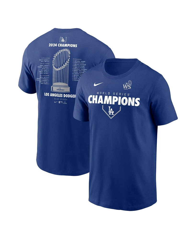 Nike Men's Royal Los Angeles Dodgers 2024 World Series Champions Roster T-Shirt