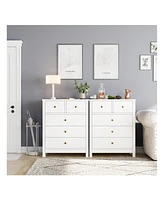 gaomon Chest Of Drawers With 5 Drawers, Wood Dresser Organizer With Metal Handle, Modern Dresser For Bedroom, Living Room,Entryway, Hallway, Home Offi