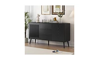 Slickblue Modern Storage Cabinet with 2 Doors and 3 Drawers, Ideal for Living Rooms, Studies, Entryways