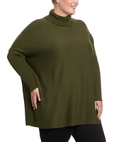 Joseph A Plus Sized Long Sleeve Turtleneck Poncho Sweater