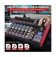 Pyle 8-Channel Bluetooth Studio Dj Mixer with Usb & Phantom Power - PMX848BT