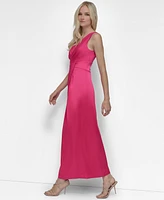 Dkny Women's Surplice-Neck Faux-Wrap Sleeveless Gown