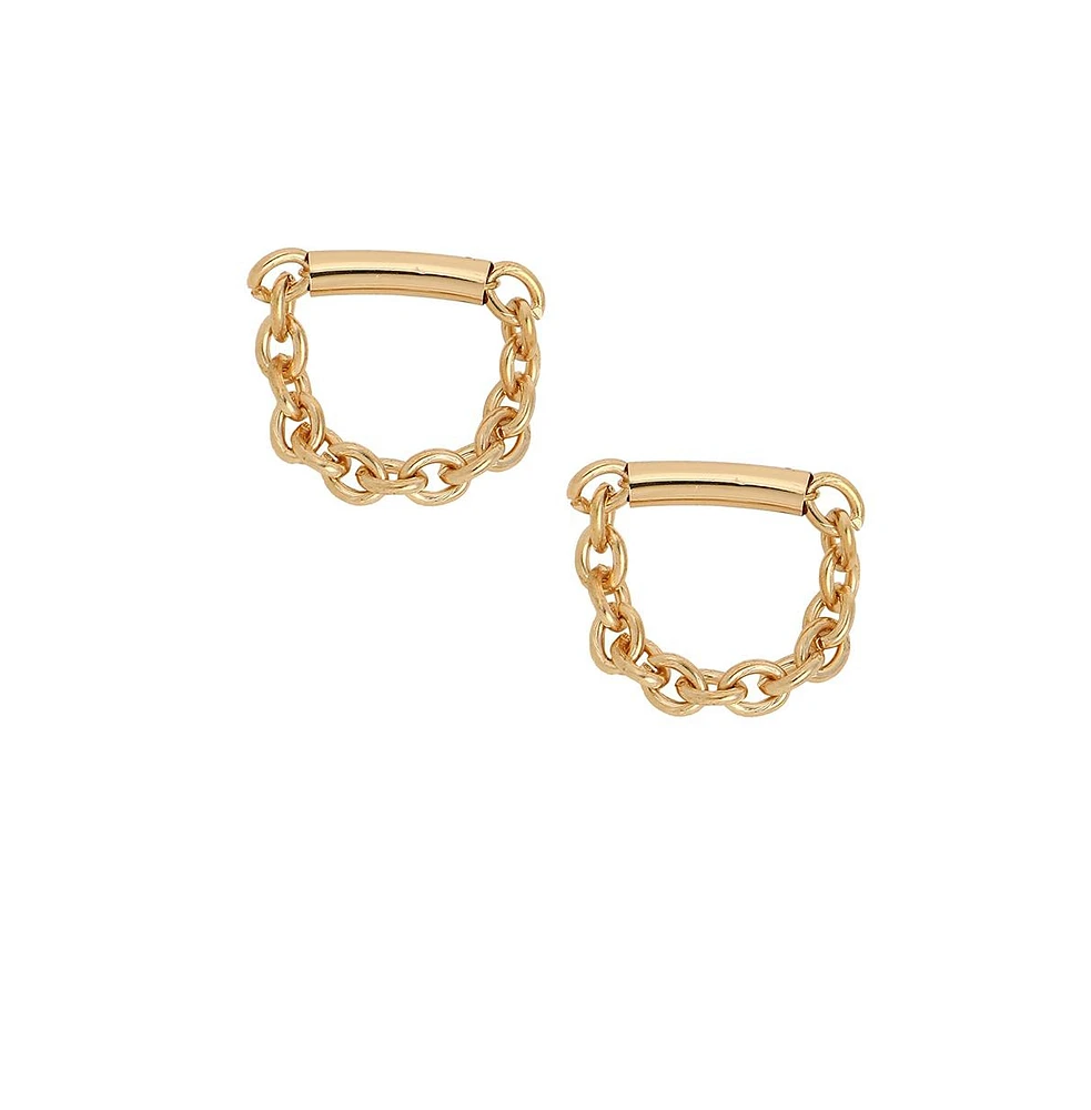 Sohi Women's The Chain Bar Drop Earrings