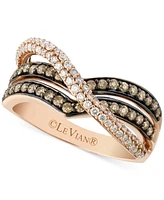 Le Vian Chocolatier Diamond Crossover Ring (5/8 ct. t.w.) in 14k Rose Gold