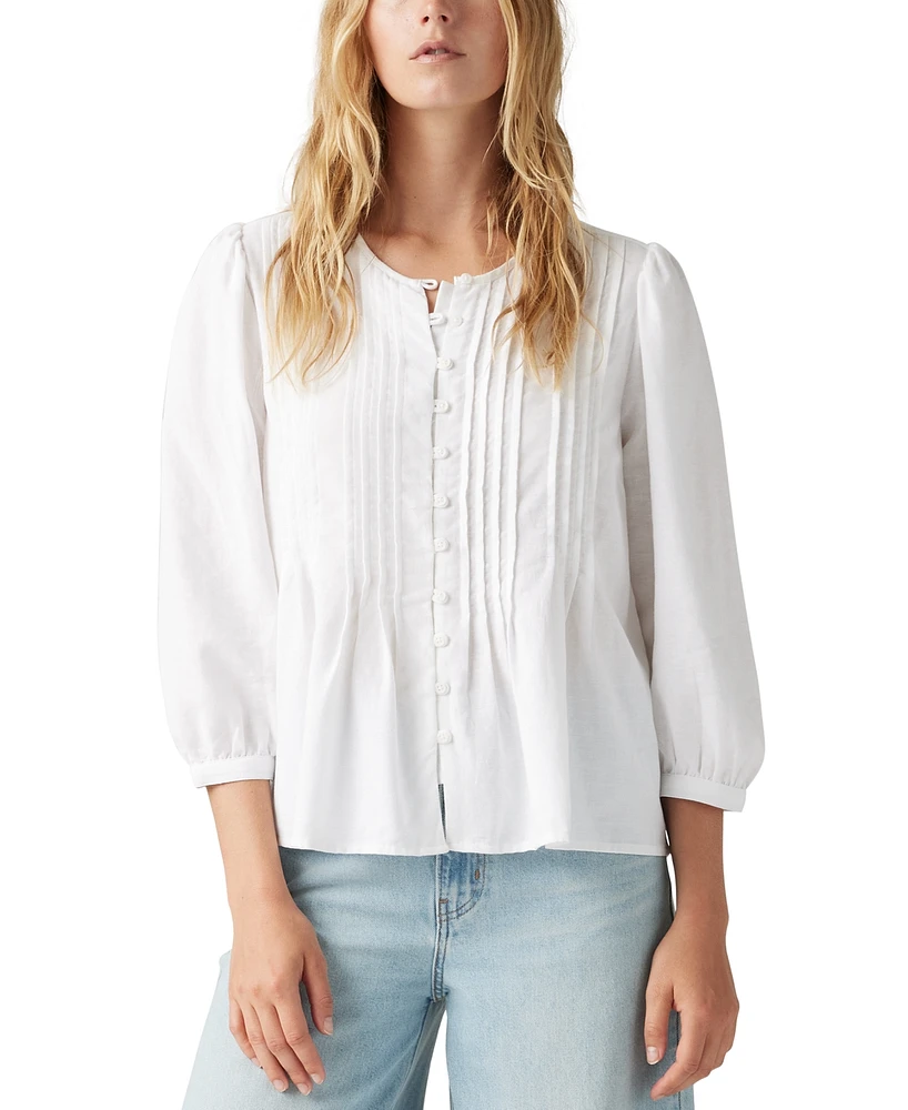 Levis Women's 3/4-Sleeve Button-Front Blouse