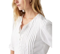 Levis Women's 3/4-Sleeve Button-Front Blouse