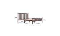 Slickblue Walnut Queen Vertical Strip Bed - Modern Design for Stylish Bedrooms