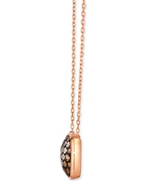 Le Vian Ombre Chocolate Ombre Diamond & Vanilla Diamond Cushion Cluster 18" Pendant Necklace (1-1/20 ct. t.w.) in 14k Rose Gold