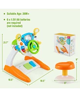 Gymax Kids Pretend Ride on Toy Driver Simulation Car Toddler Light Sound