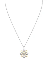 Sirena Diamond Flower 18" Pendant Necklace (1/3 ct. t.w.) in 14k White & Yellow Gold