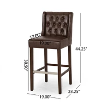 Set of 2 Counter Height Bar Stool with Backrest,Bar Chairs for Kitchen Island or Home Bar-The Pop