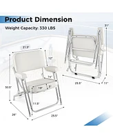 Hongge Portable Aluminum Boat Deck Beach Chair with Cushioned Seat