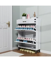 Slickblue Shoe Storage Cabinet for Entryway Organization and Space-Saving Solutions
