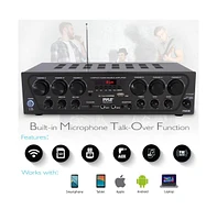 Pyle 6-Channel Wireless Bluetooth Home Audio Amplifier with Fm Radio, MP3/Usb/Sd Playback - 750W Max, PTA62BT