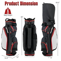 Hongge 9.5-Inch Golf Cart Bag with 14-Way Top Organizer
