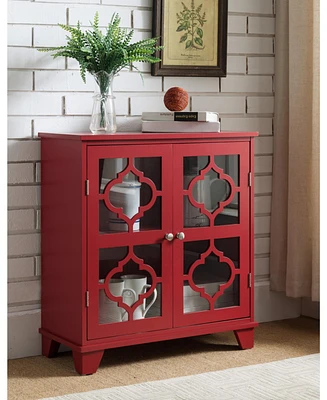 Kings Brand Furniture Red Finish Wood Buffet Cabinet Console Table