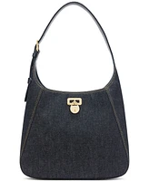 Lauren Ralph Lauren Tanner Medium Denim Shoulder Bag