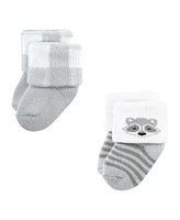 Hudson Baby Baby Boys Hudson Cotton Rich Newborn and Terry Socks, Woodland, 0-6 Months
