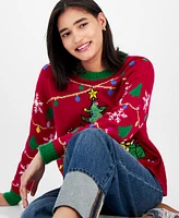 Hooked Up by Iot Juniors' Snoopy and Charlie Brown Christmas Sweater