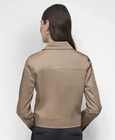 Dkny Women's Satin Zip-Front Jacket