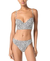 Michael Michael Kors Womens Longline Underwire Bikini Top High Leg Bikini Bottoms