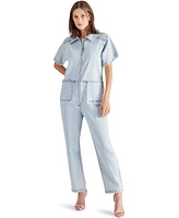 Steve Madden Women's Eira Zip-Front Short-Sleeve Jumpsuit