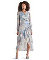 Steve Madden Women's Renata Printed Faux-Wrap Midi Dress