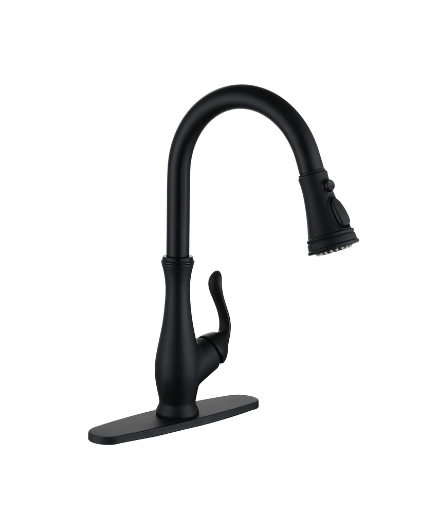 Mondawe pull down kitchen faucet,Matte black