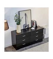 gaomon 6 Drawer Double Dresser, Wide Chest Of Drawers With Spacious Countertops