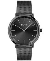 Hugo Boss Men's Skyliner Black Stainless Steel Mesh Bracelet Watch 40mm