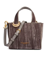 Donna Karan Hewlett Velvet Top Handle Buckle Crossbody Bag