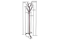 Kings Brand Furniture Metal Hall Tree Freestanding Coat & Hat Rack with Branches, Bronze