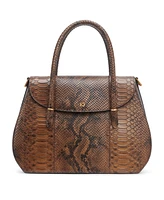 Donna Karan Bellerose Double Top Handle Python Satchel