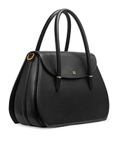 Donna Karan Bellerose Double Top Handle Leather Satchel
