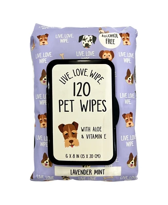 Precious Tails 120pc. Live. Love. Scented Wipe, Pet Wipes for Dogs, Dog Grooming Wipes, Puppy Cleaning Deodorizing Paws, Butt, Body