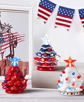 Mr. Christmas Mini Nostalgic Ceramic Patriotic Trees, Set of 3