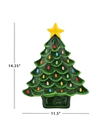 Mr. Christmas 14.25" Nostalgic Ceramic Tree Dip Platter