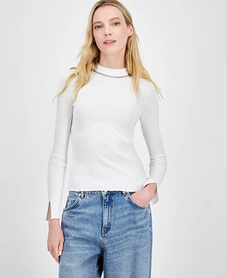 Hugo Women's Chain-Neck Long-Sleeve Top
