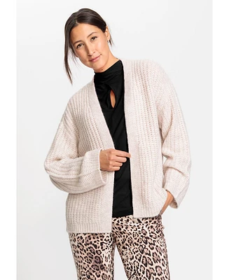 Olsen Women's Long Sleve Chunky Knit Open Front Cardigan