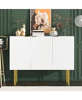Slickblue Modern Luxury Sideboard Cabinet with Gold Metal Legs, Adjustable Shelves for Living & Dining Rooms
